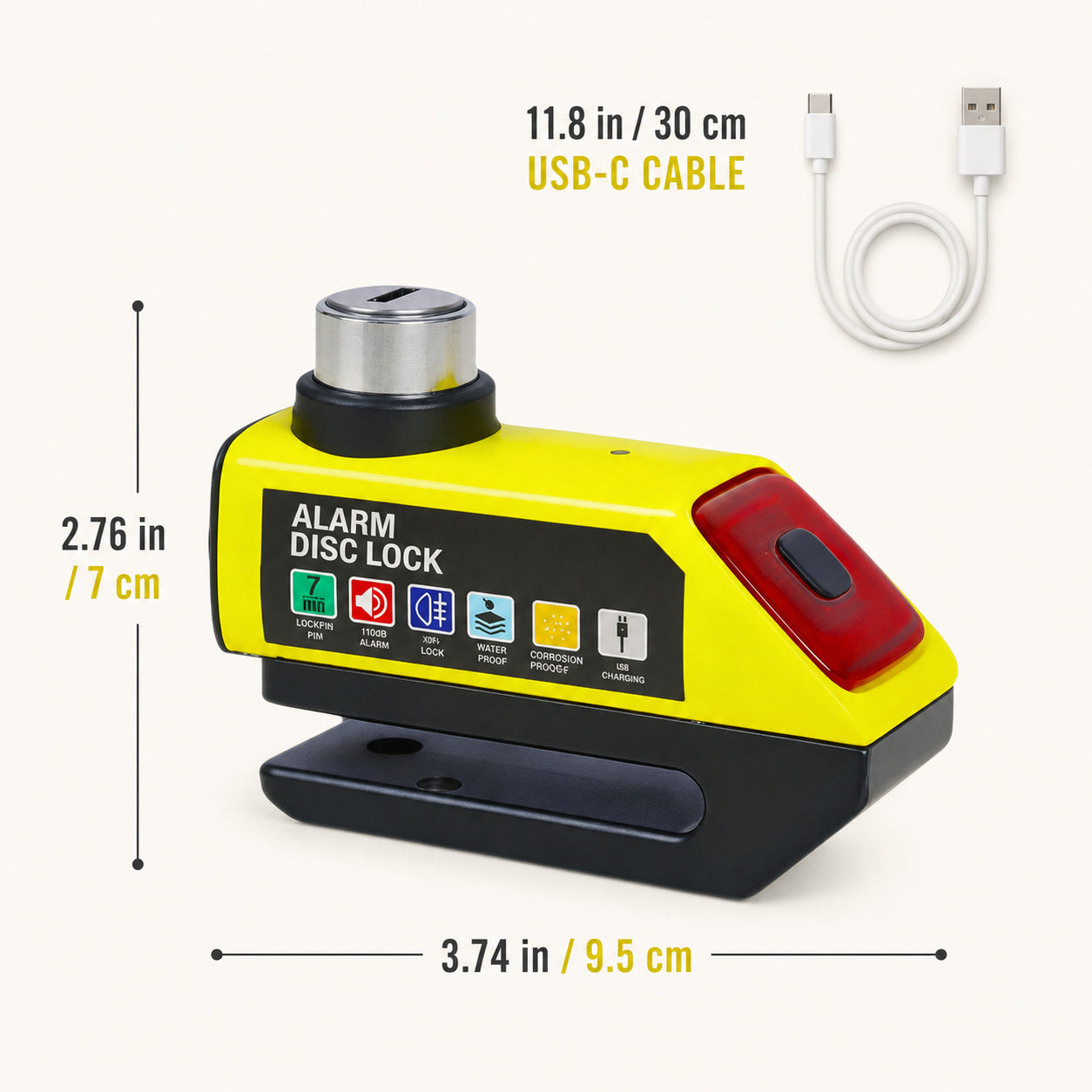 120dB Alarm Disc Brake Lock